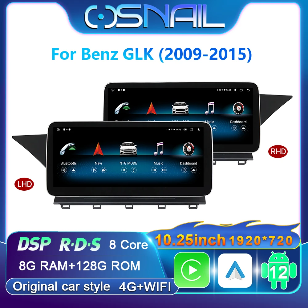 10 25-дюймовый автомобильный радиоприемник CarPlay Android 12 для Mercedes Benz GLK X204 2009-2015