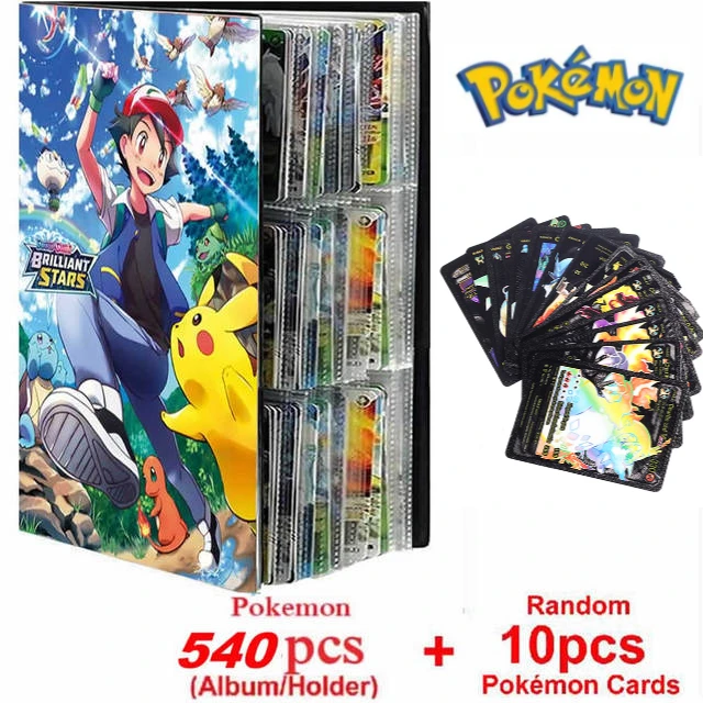 

2022 Newest Hot Pokemon Album Book 540/432 Pieces Anime Character Game Card Favorites Pokemon Kids Christmas Gift