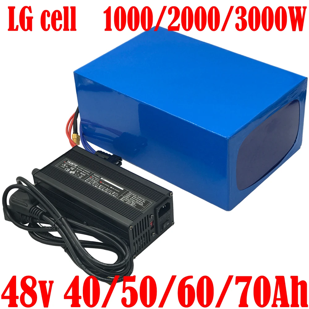 

ebike 48v battery 48V 3000W 2000W 1500W 1000W Lithium Scooter Battery 48V 70AH 65Ah 60Ah 50Ah 40Ah Electric Bike bicycle Battery