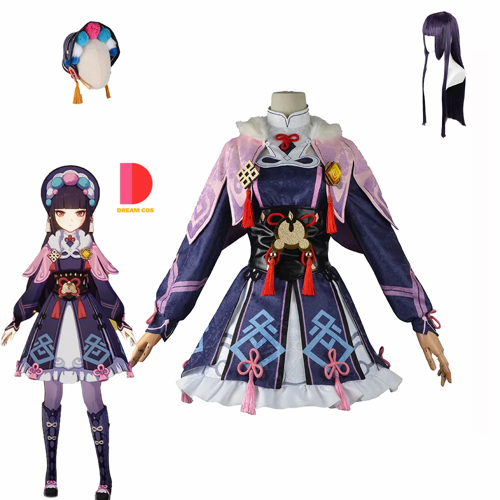 Костюм для косплея люэ Гео Genshin Impact Yun Jin полный комплект жаккардовая ткань шляпа