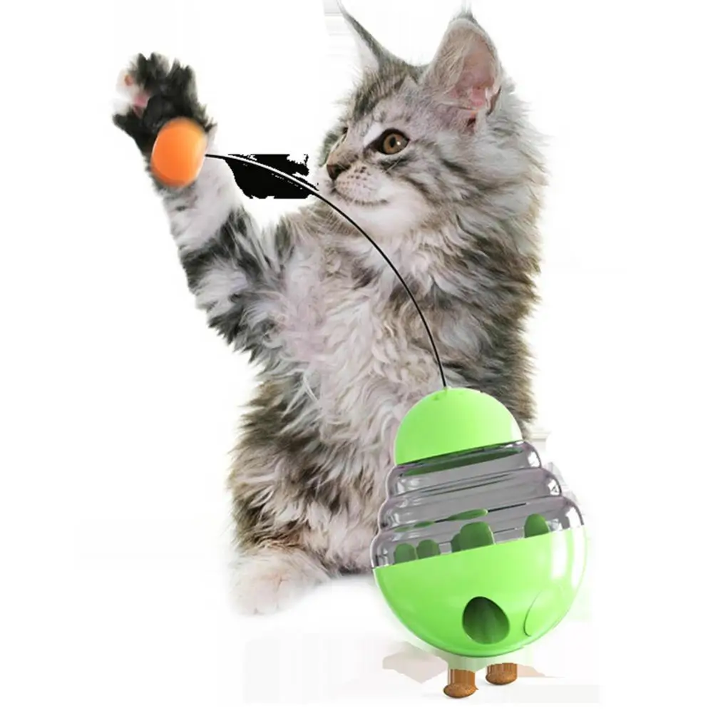 

Pets Supplies Cat Teaser Feeder Ball Cat Kitten Funny Tumbler Slow Eating Food Leak Dispenser Feeder Ball Teaser Toy