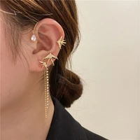 korean new design fashion jewelry flying bird long tassel without pierced ear clips luxury womens prom party accessories