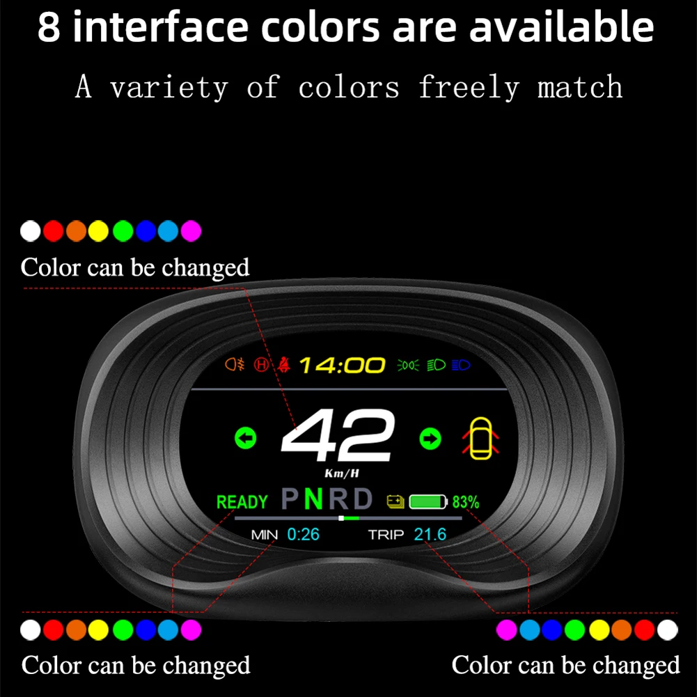 

1Pcs Car Modified Dashboard Head-Up Display HUD Overspeed Warning HD LCD HUD Driving Computer For Tesla Model 3/Y