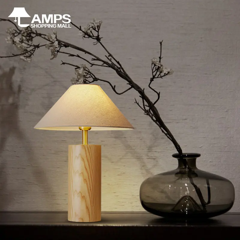 

Ins DIY латунные настольные лампы из твердой древесины, Корейская настольная лампа для гостиной, домашний декор, милая лампа с лампочкой для спальни, прикроватная настольная лампа