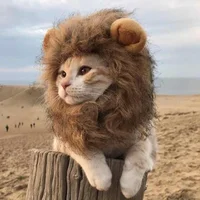 K40 Lion Wig Costume Cats Accessories Cute Funny Small and Medium-Sized Pet Accessories Lion Mane for Cat Pet Decor