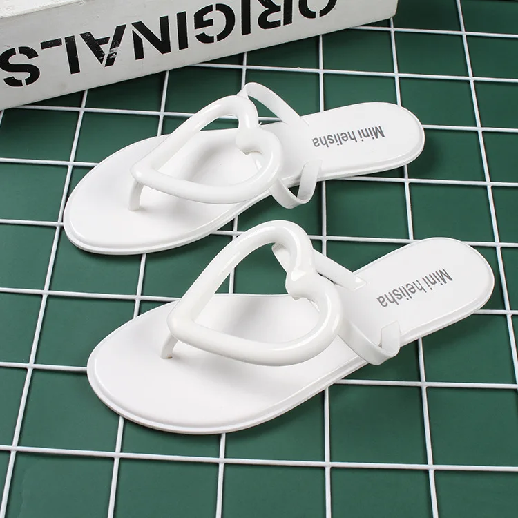 Women Summer Slippers Heart Shape Flat Shoes Solid Ladies Slides Beach Sandals Zapatos Mujer Comfortable Fashion Flip Flops 2022