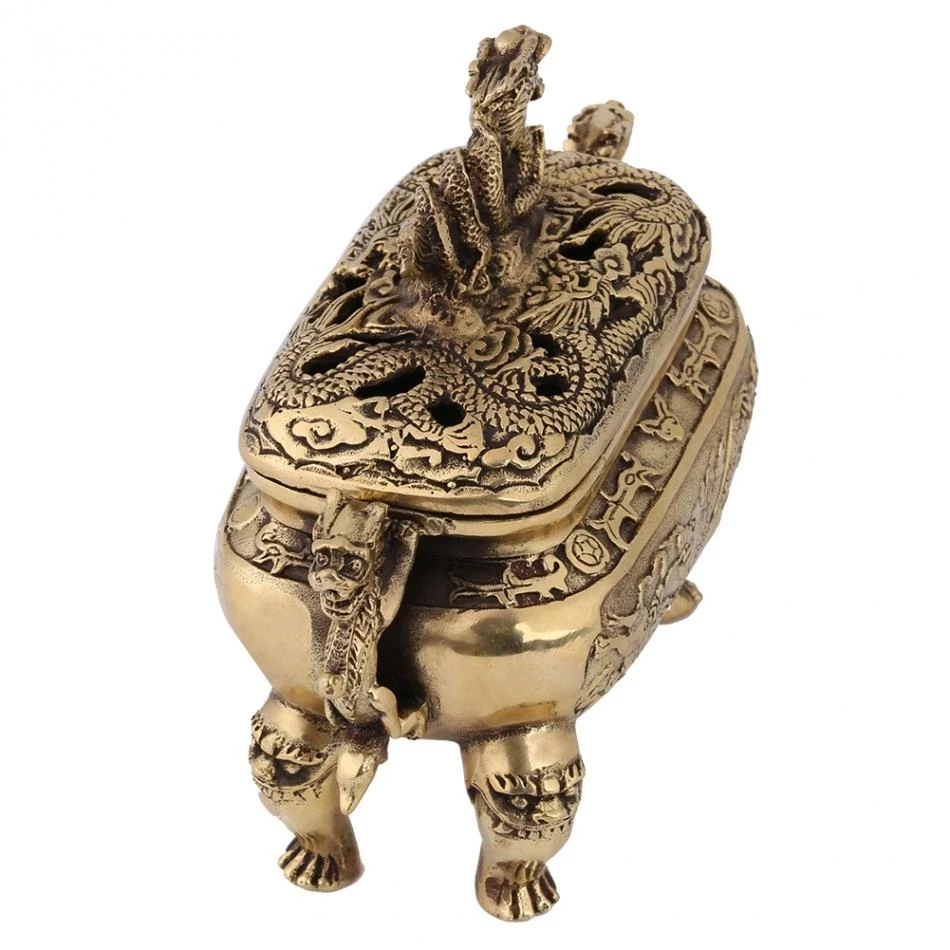 Высококачественная курильница с крышкой Античная бронзовая медная китайским