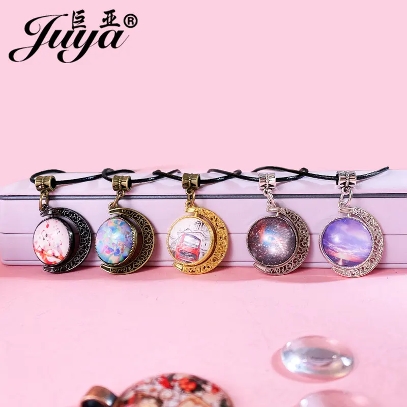 50PCS 20/25/30mm Pendant Cabochon Base Double Sided Rotation Setting Bezels Charms For DIY Jewelry Making Findings Accessories