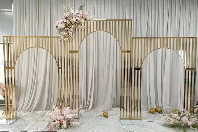 

gold wedding arched panel wedding frame background