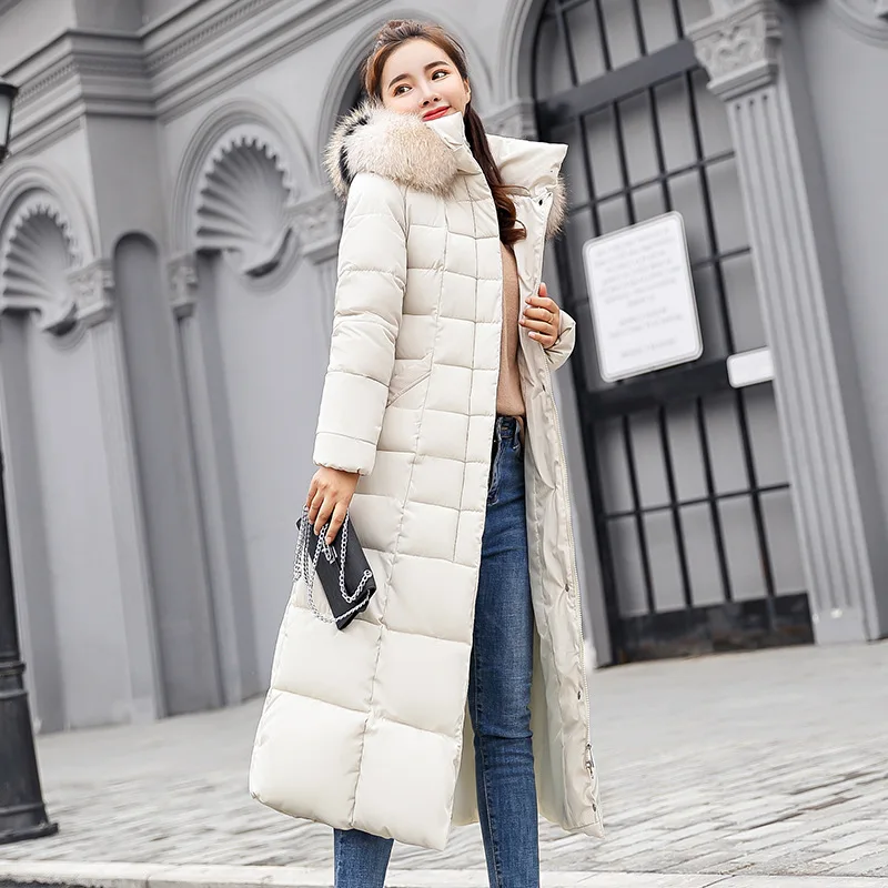 Winter new Korean cotton-padded women's long fur collar padded down cotton-padded jacket women's coat