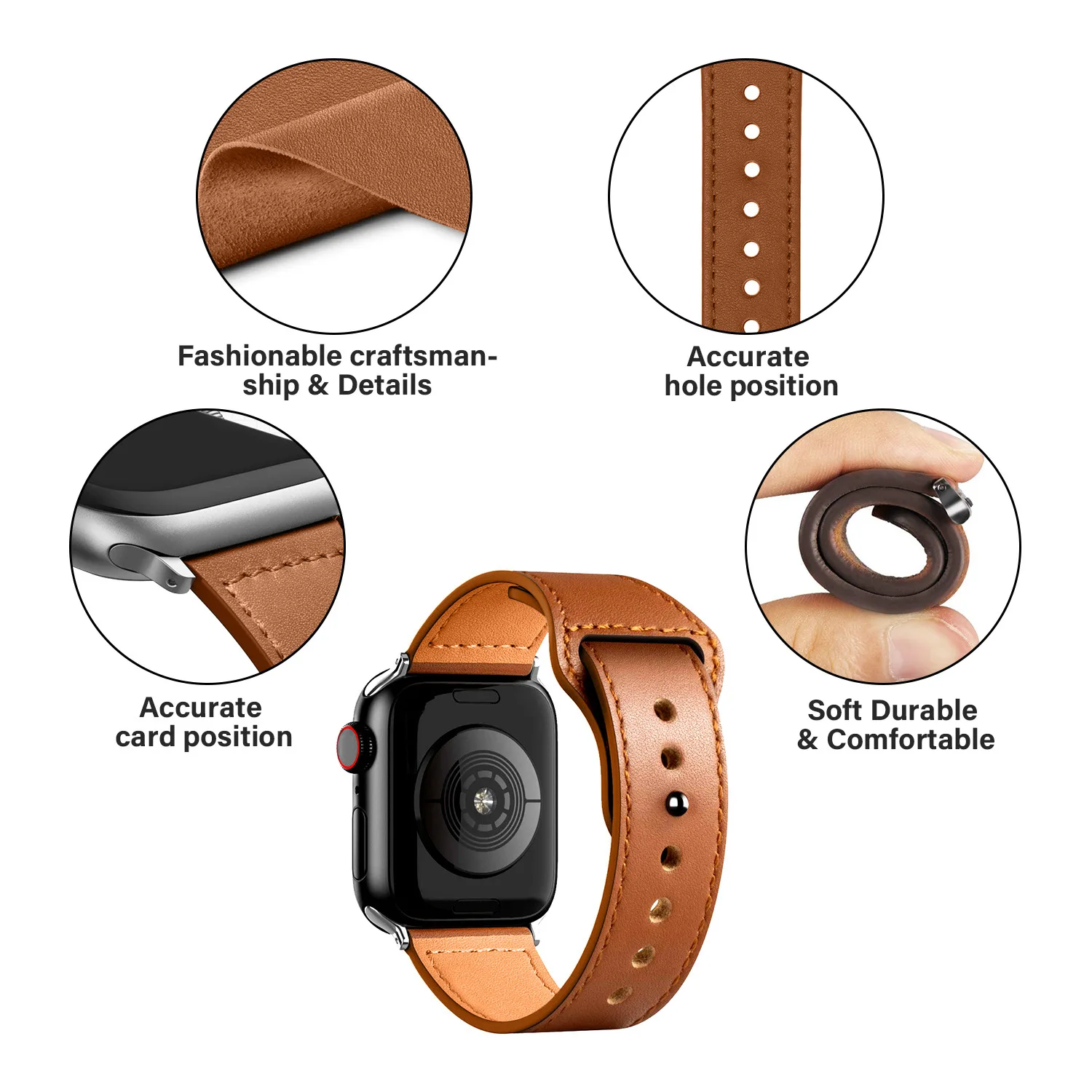 Leather Strap For Apple Watch Band 44mm 40mm 49mm 45mm 41mm 42mm 38mm PU Bracelet Accessories iWatch Series Ultra 7 SE 8 3 5 4 6