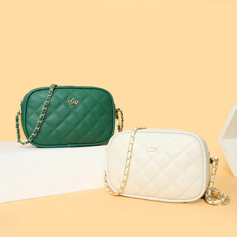 

Genuine Leather Diamond Lattice Crosbody Shoulder Bags for Women 2022 Fashion Designer Luxury Cow Leather Messenger Bag FLAP