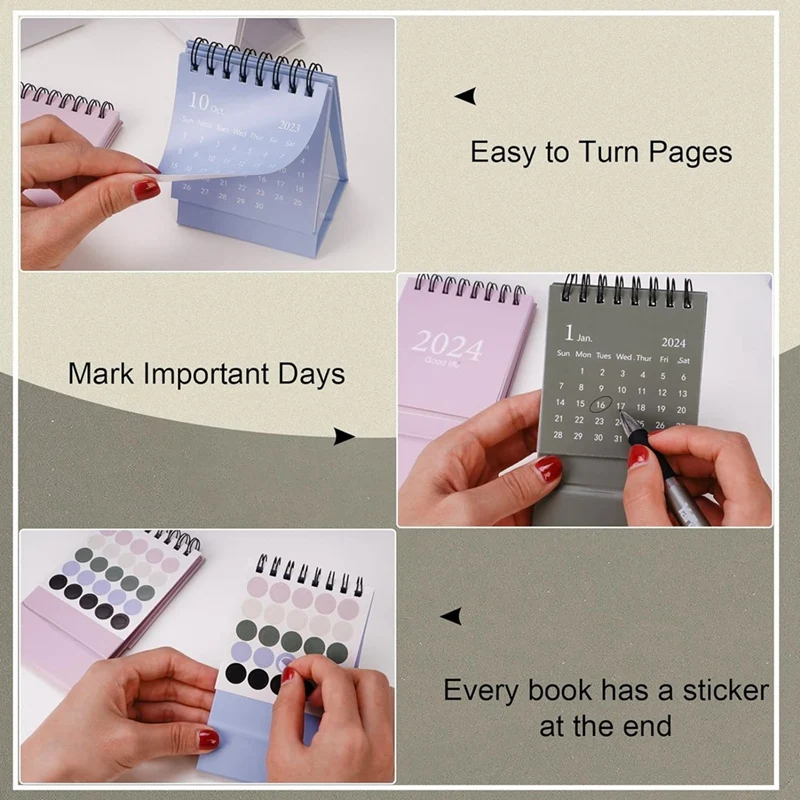 Мини-настольный календарь на 2023-2024 годы работает от восьми 2023 до дела маленький