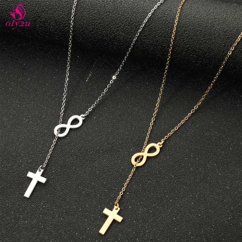 

Classic Small Stainless Steel Christian Sideways Cross Choker Necklace Chain For Women Gold Plated Pendants Jewelry Making