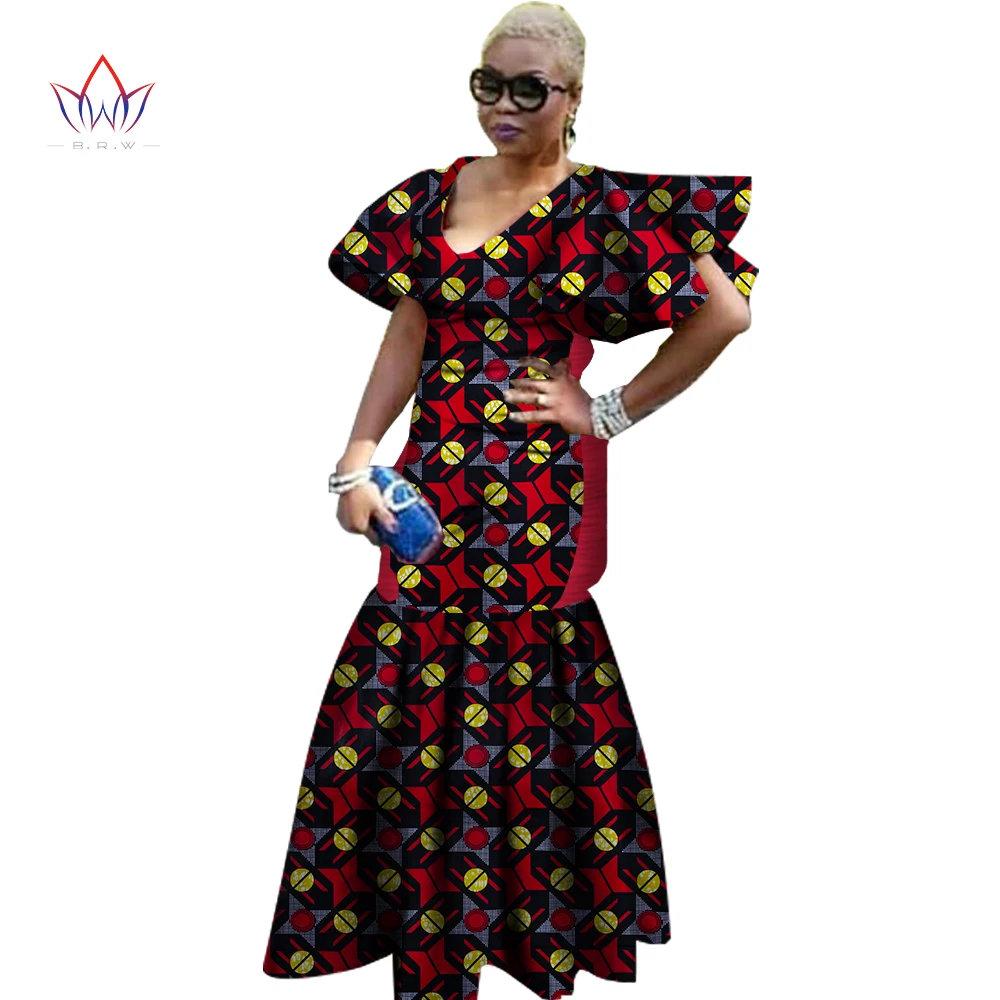 

2022 African Dresses For Women Fashion Design Dashiki women's african clothes Bazin Riche Long Dress Plus Size outfits WY1264