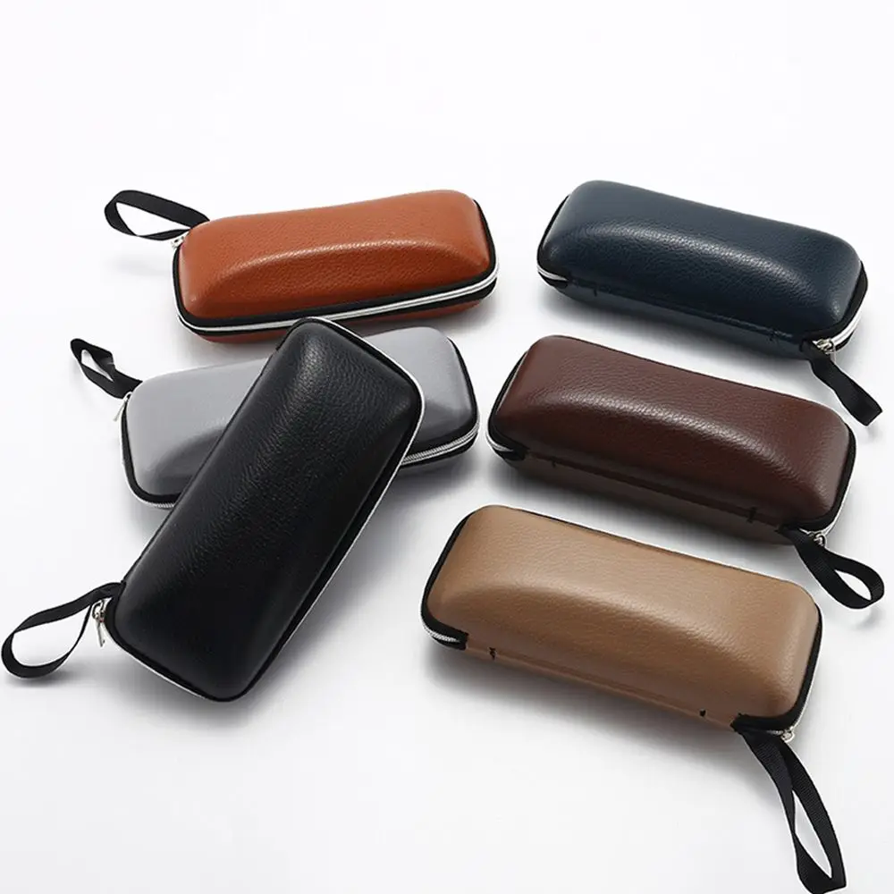 

Новинка Кожаный Чехол для очков с квадратным узором Личи Чехол для очков Чехол для солнцезащитных очков для женщин футляр для очков портати...