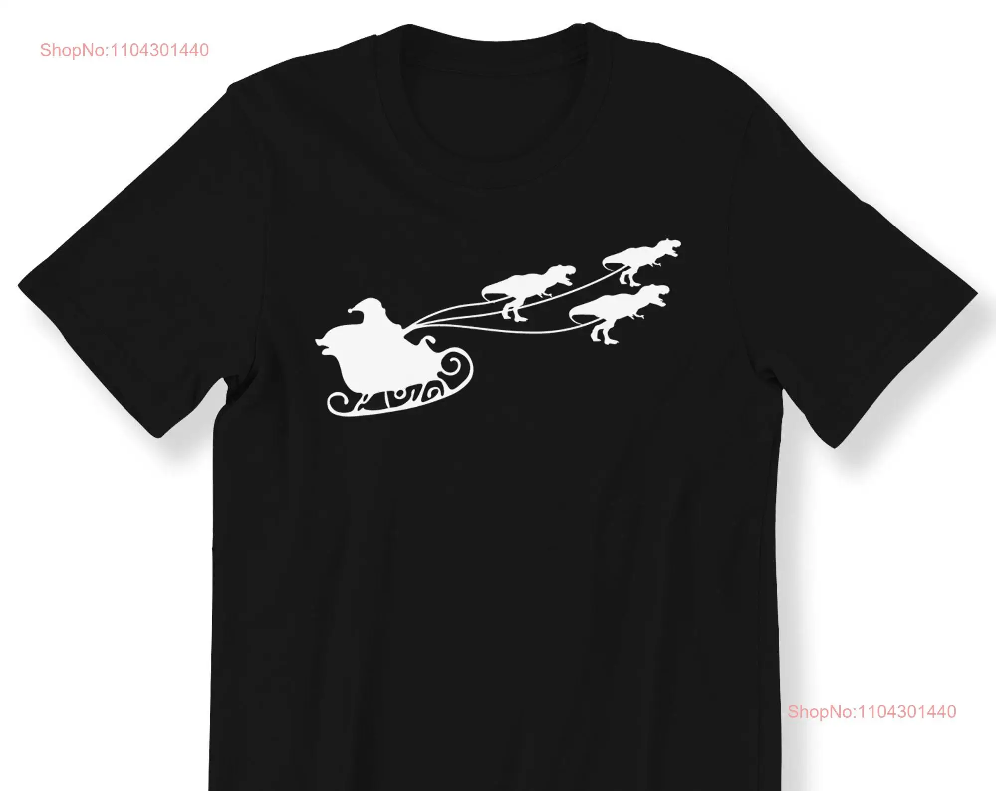 Футболка с изображением саней динозавра для детей и Рождественский топ