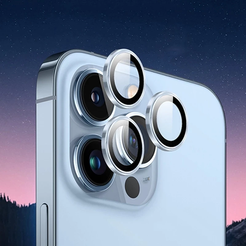 

Camera Lens Protector For iPhone 13 12 Pro Max Mini Metal Ring Lens Tempered Glass Film For iPhone 11Pro Max Camera Cover 3 pcs