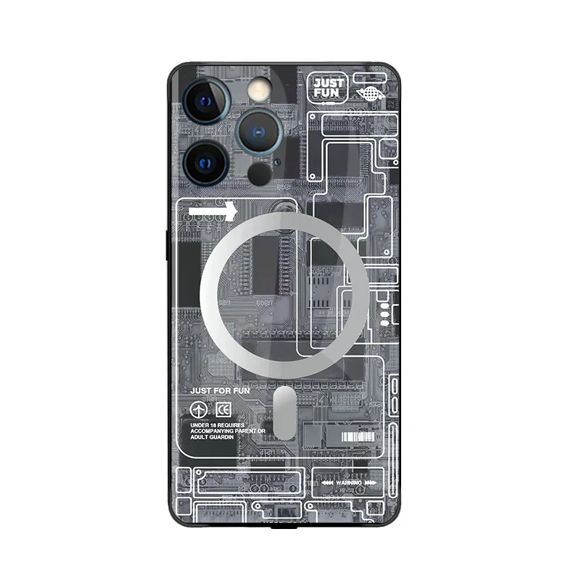 Luxury Voice Sensing LED Light Glowing Circuit Phone Case for VIVO X50 X60 X70 X80 X90 IQOO 8 9 10 Pro Plus  Luminous Protector