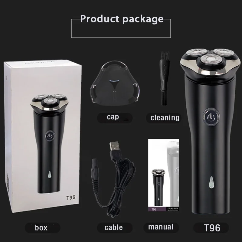 

Electric face Shaver Razor for Men 3D Floating Blade low noise Washable USB Rechargeable Shaving Beard Machine