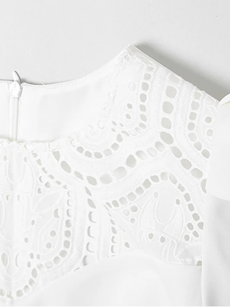 Элегантное вечернее платье Летнее белое кружевное однорядное Платье-футляр с