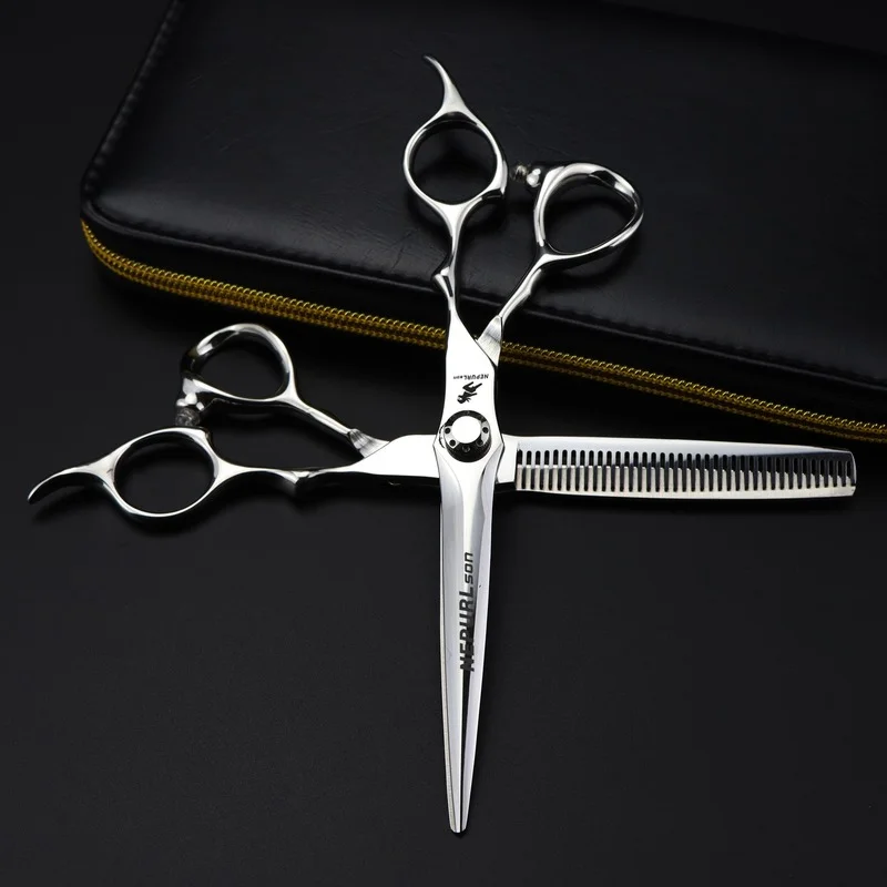 

NEPURLson 6.5 Inch Professional Salon Hair Scissors Set Barber Scissors Shears Kit Hairdressing Cutting Thinning Scissors