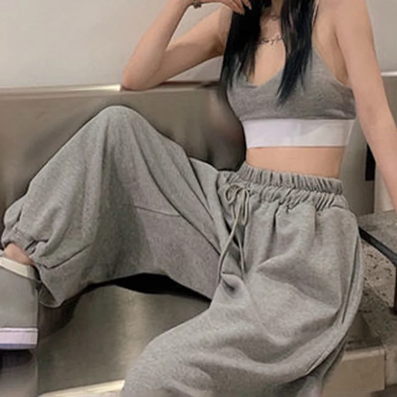 

2022 Gray Sweatpants Brand Women Trousers Casual Pants Athleisure Sports Loose Thin Pants Running Sporting Clothing