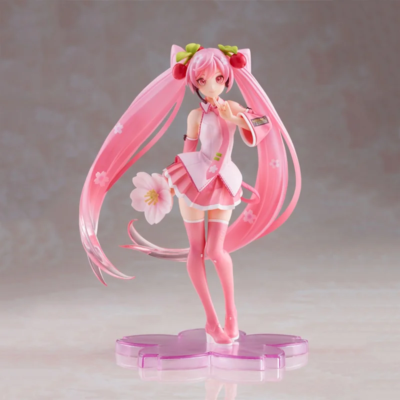 

18cm Pvc Original Taito Hatsune Miku Vocaloid Sakura Miku Cartoon Anime Character Action Figure Table Decoration Model Toy Gifts