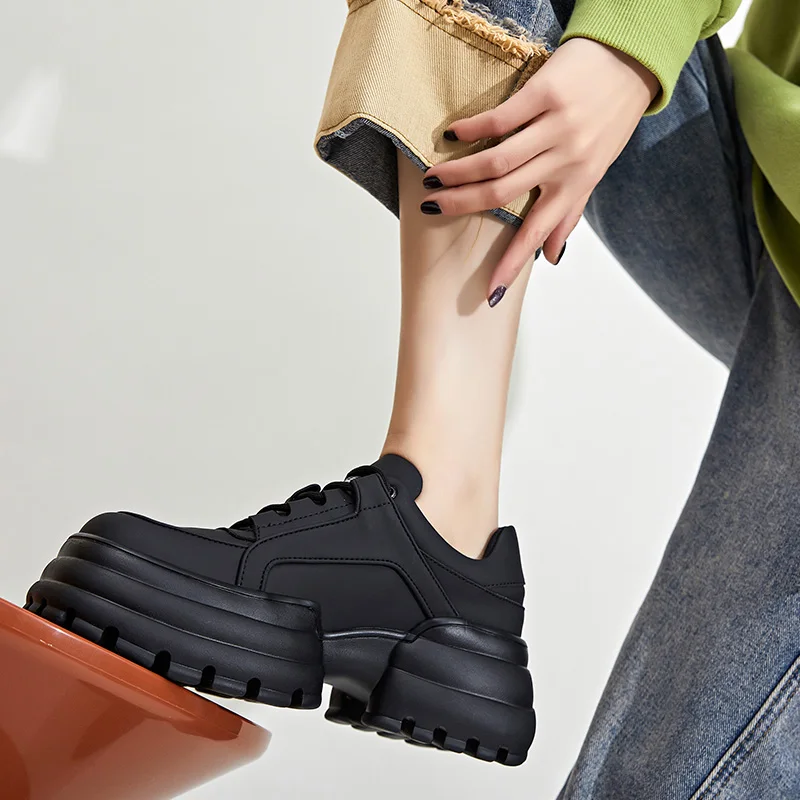 AIYUQI Women's Sneakers Genuine Leather 2023 Spring New Platform Women's Casual Shoes Lace-up Fashion Trend Ladies Shoes