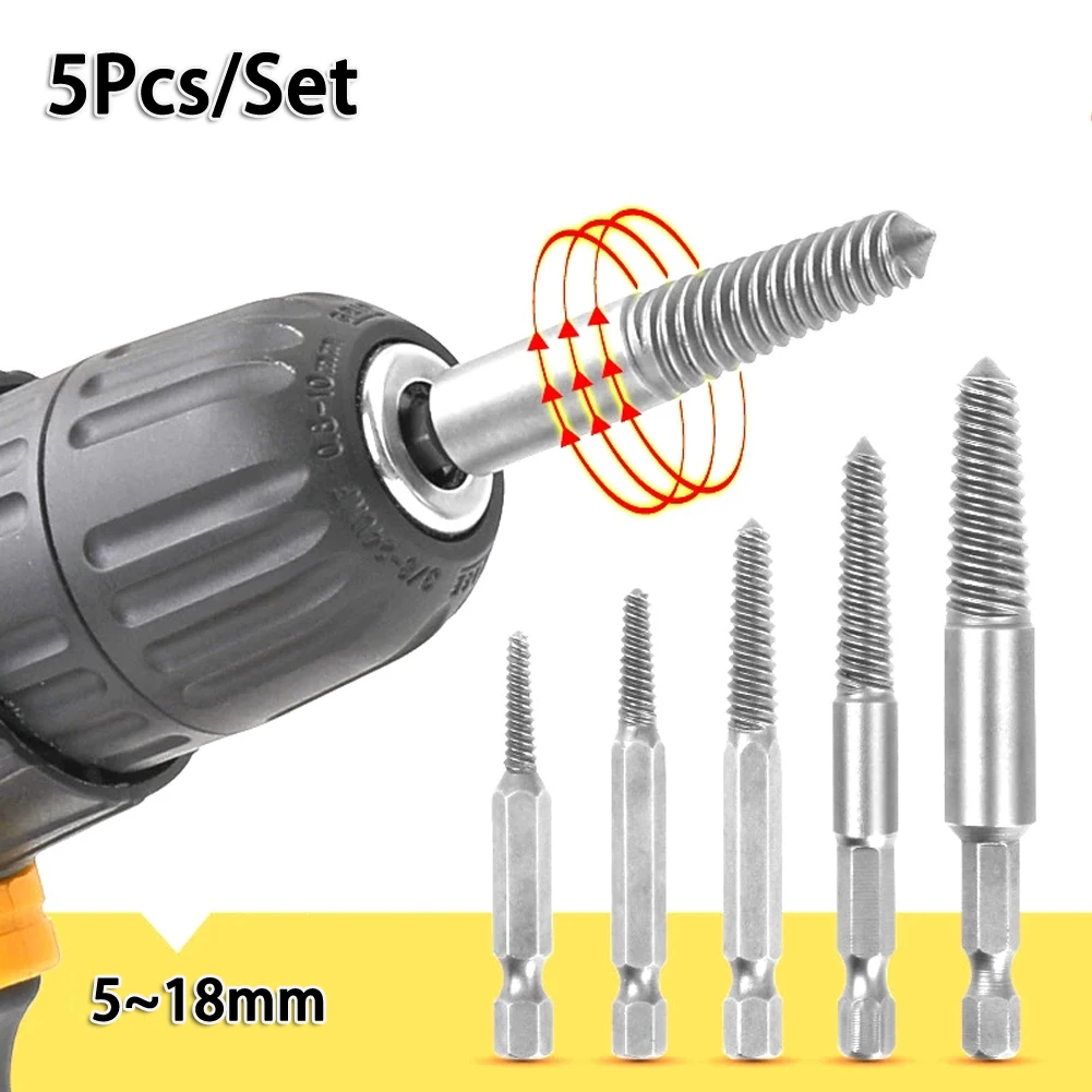 

5/6Pcs Damaged Broken Screw Remover Extractor Drill Bits Easy Out Remover Center Drill Bit Damaged Bolts Remover Tool