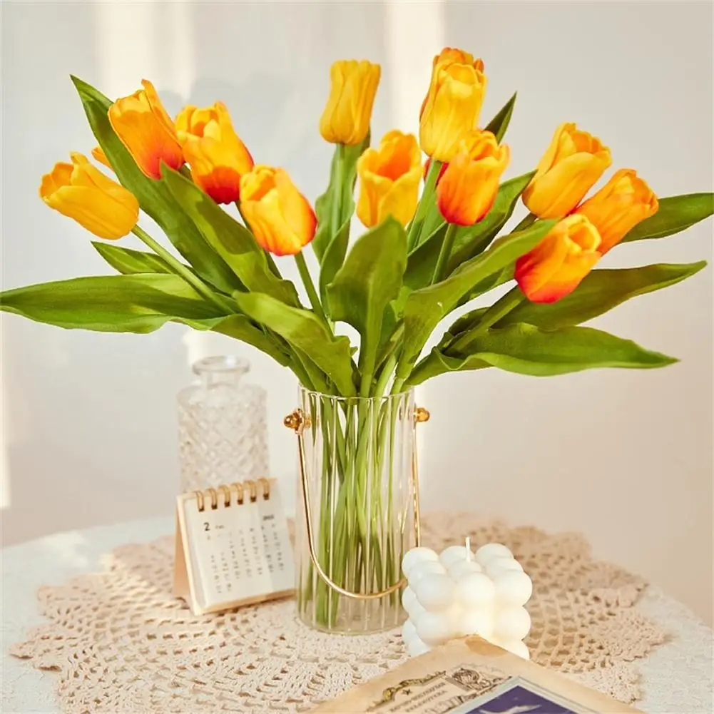 

1PCS Mini Tulip Artificial Flower Real Touch Artificial Bouquet Fake Flower For Wedding Decoration Flowers Home Garen Decor
