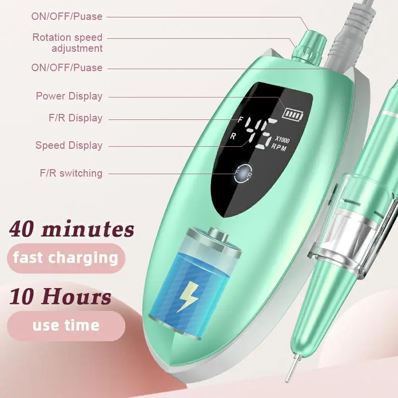 Электрическая дрель для ногтей 45000 об/мин профессиональные сверла гель-лака