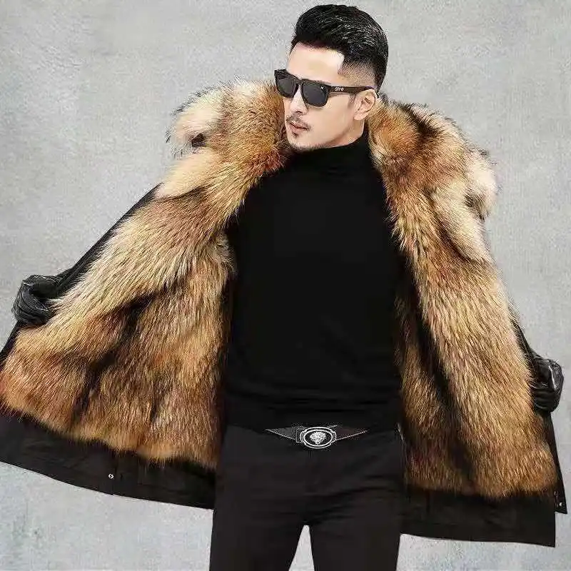 2022 Winter Men Down Coat Fox Fur Men Coat Jacket