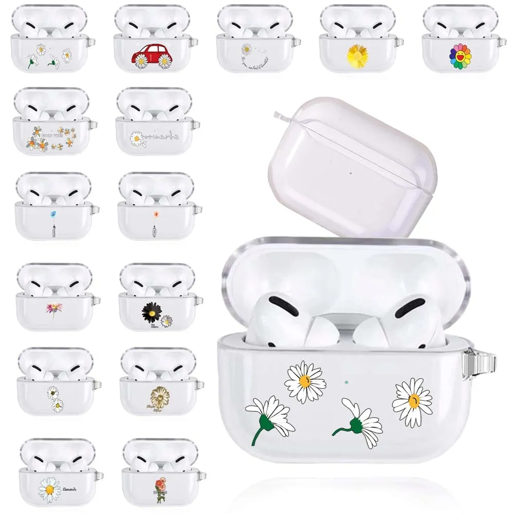 

Silicone Case for Airpods 3 Case Wireless Bluetooth Earphone Protective for Apple Airpods 3 Cute Daisy Pattern Headset Box Cover