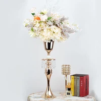 peandim gold candlestick european romantic flower vase wedding table decoration flower arrangement road lead flower stand 10pcs