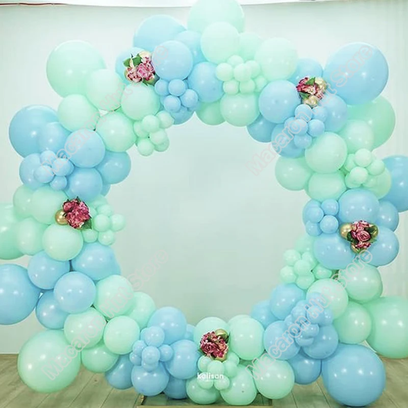 

183pcs Macaron Blue Wedding Party Background Baby Shower DIY Welcome Mint Green Event Decoration Birthday Balloon Garland Kits