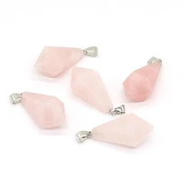 natural crystal stone pendants cone shape rose quartz accessories jewelry making necklace earrings