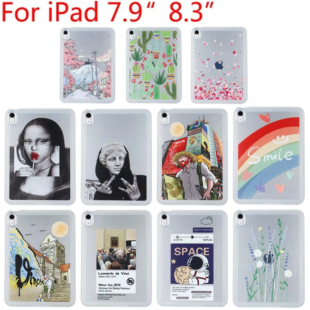 

Painted Pattern Fat Girl Style Case For iPad Mini 4 5 7.9" 6 8.3" Simple 4 Angle Shockproof Soft TPU Cover Skin