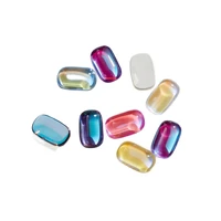 30pcspack 8x6mm nail rhinestones self adhesive crystal aurora ice cube pincushion flatback candy glue on craft accessories