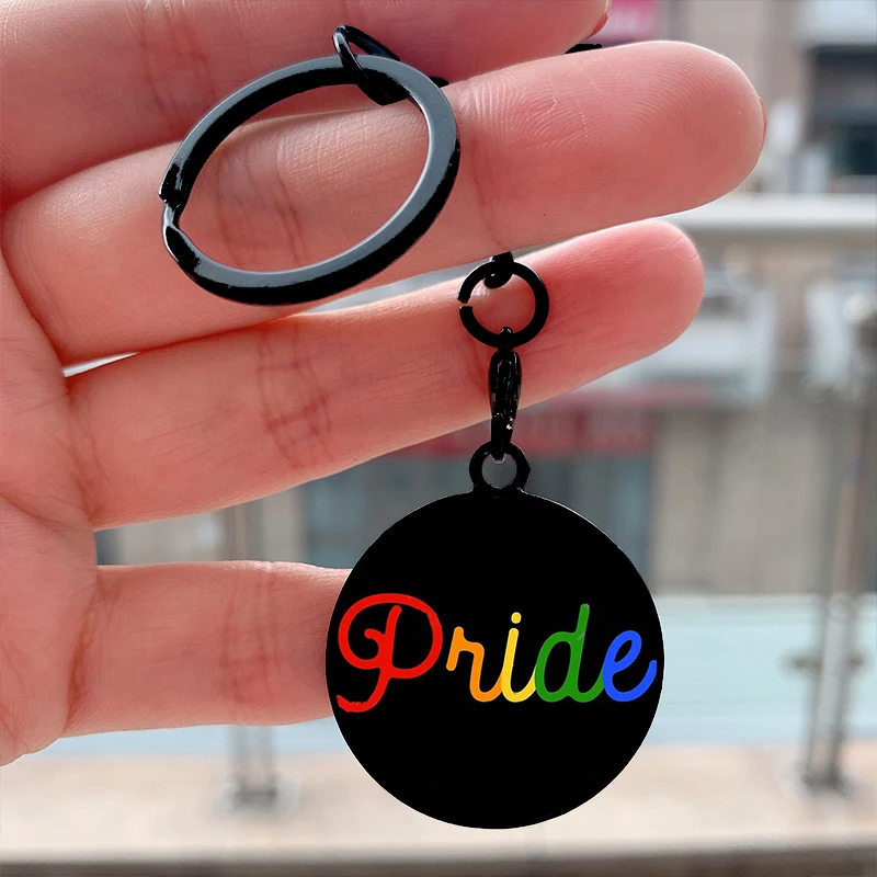 

Fashion Pride rainbow Cool Key Tag Motorcycles Cars Backpack Chaveiro Keychain For Friends Key Ring Gifts Accessories