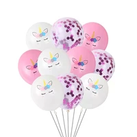 10pcslot 12inch pink white unicorn latex balloons unicorn decoration confetti balloon birthday party decor baby shower kids toy