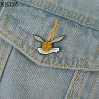 i open at the close enamel pin personalized winged ball brooch denim backpack lapel badge fun movie jewelry for kids fan friends