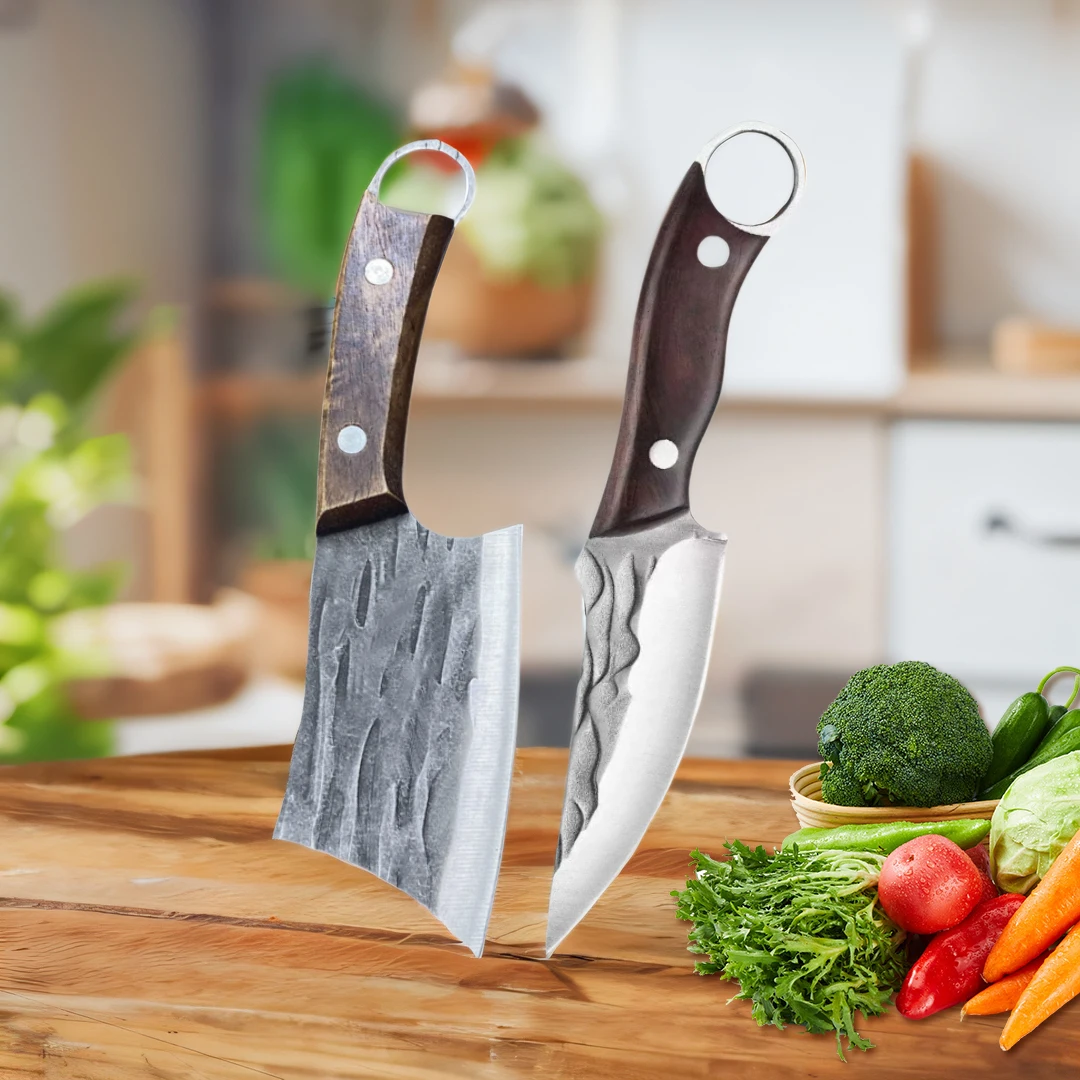 Кованый нож для обвалки кухонный мяса ручной работы мясника из нержавеющей стали