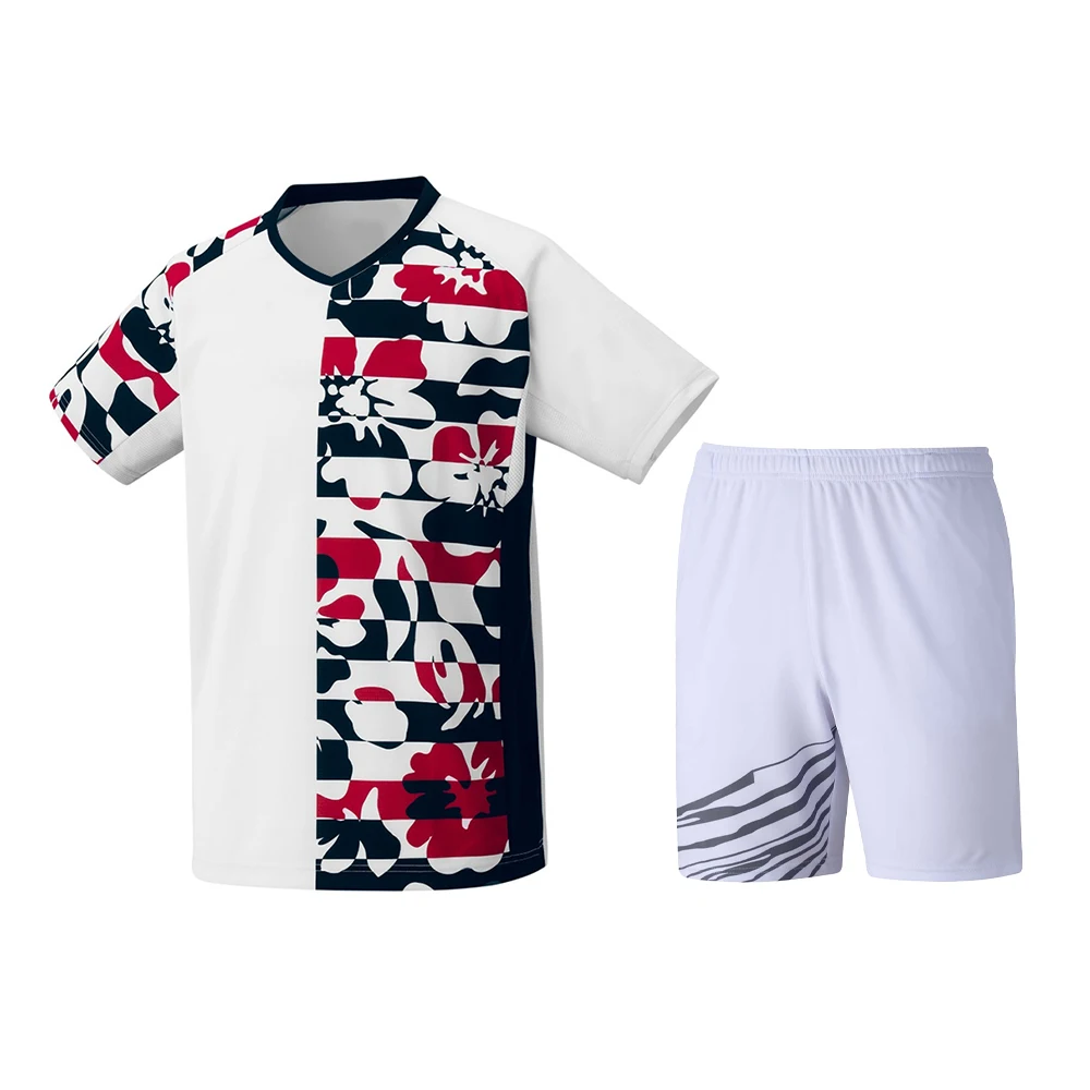 

Summer Men's T-Shirt Half Floral Pattern Sport Quick Drying Badminton T-Shirt Shorts Men's Fitness Set Golf Casual Runningxs-6Xl