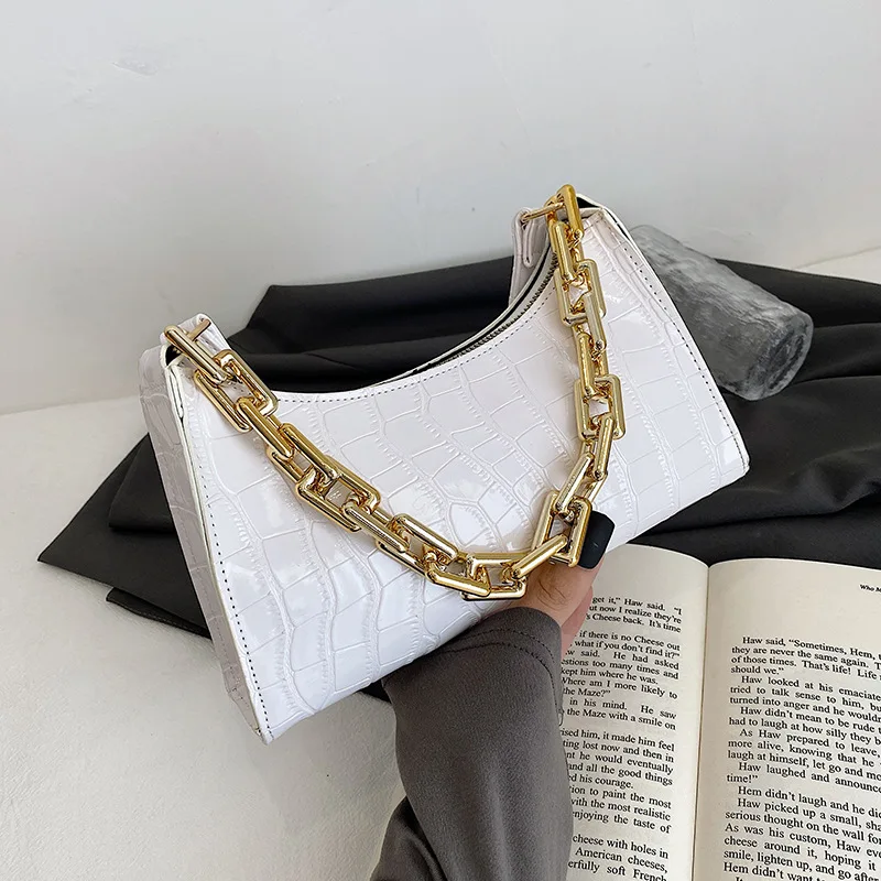 

Повседневная женская сумка-тоут в стиле ретро, модная Изысканная сумка для покупок, сумки из искусственной кожи на цепочке для женщин 2022, ди...