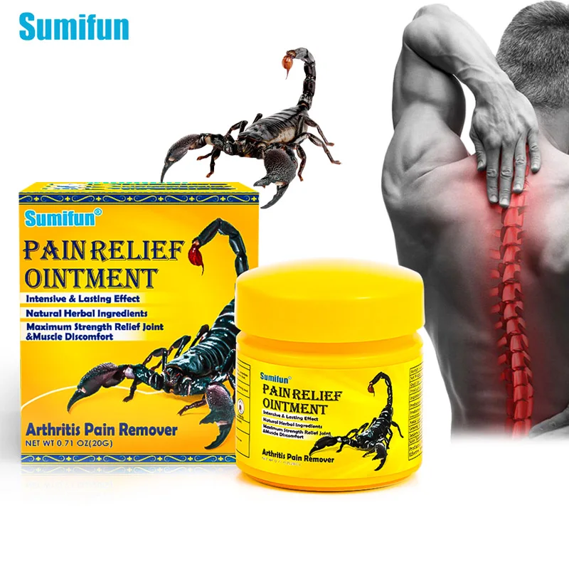 

1Pcs 20g Sumifun Scorpion Venom Pain Relief Ointment Muscle Joint Sprain Care Cream Rheumatism Arthritis Ache Massage Plaster