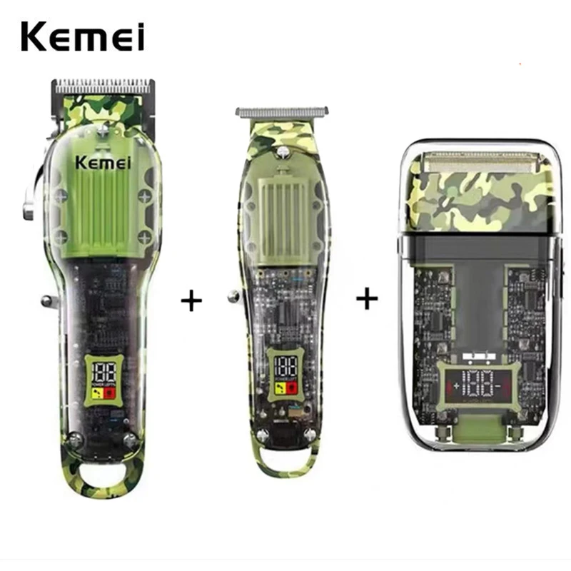 Kemei Professional Hair Clipper Combo 0mm Cordless Trimmer B