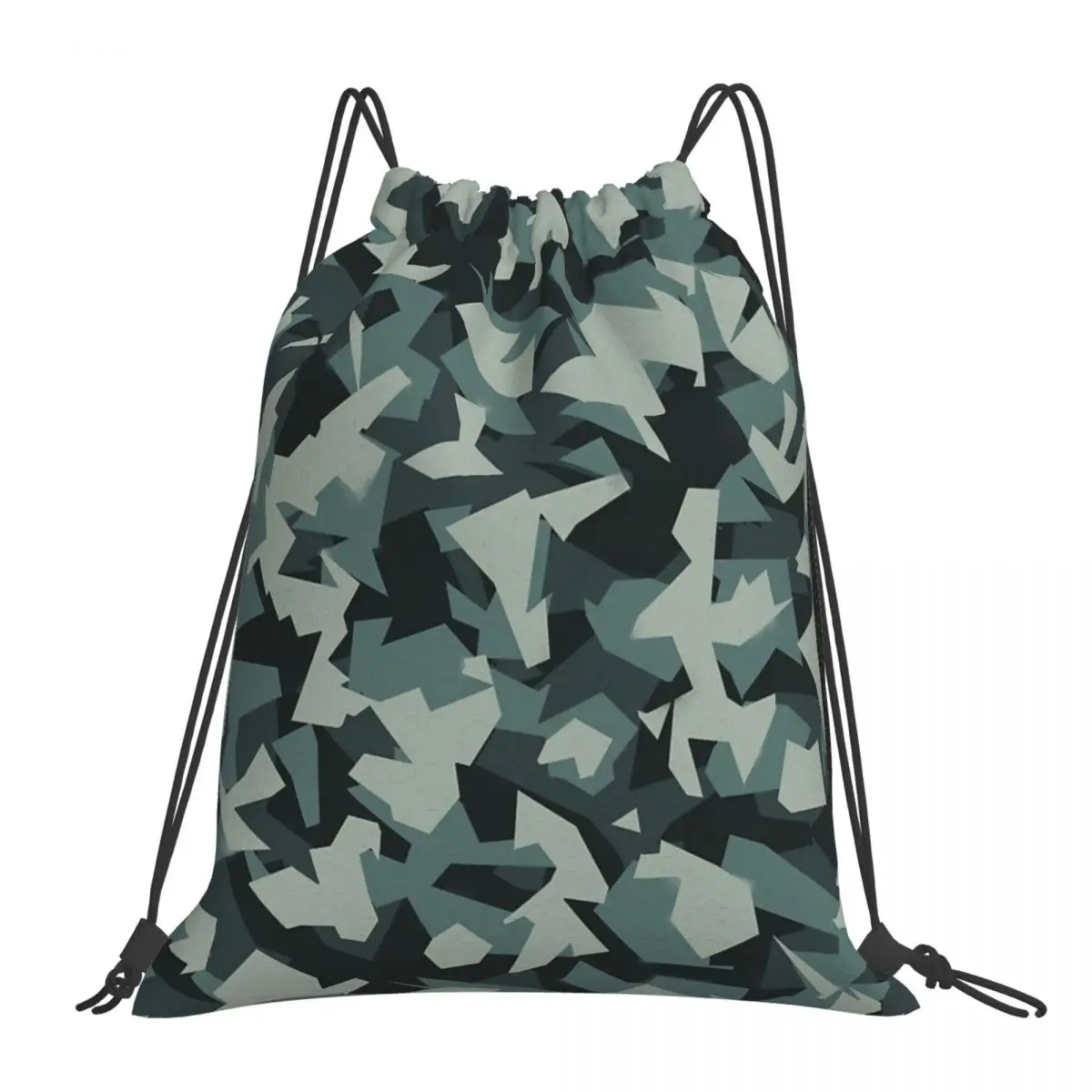 

Arctic Seafoam Splinter Camo Backpacks Casual Portable Drawstring Bags Drawstring Bundle Pocket Bag Book Bag For Travel Students