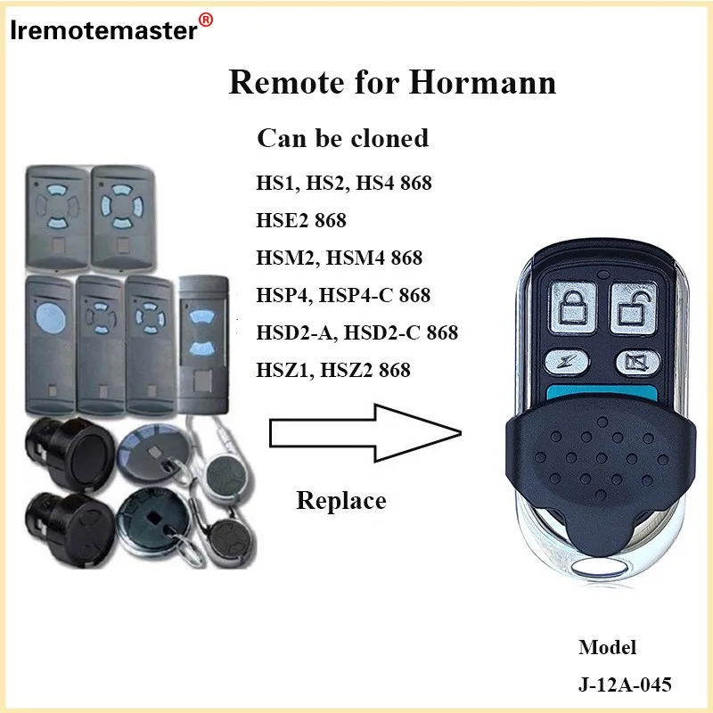 

Newest HORMANN 868 MHz Comaptible hsm2 hsm4 hs1 hs2 hs4 hsz1 hsz2 hsp4 hsd2-A 868.35MHz Garage Remote Control Gate Door Opener