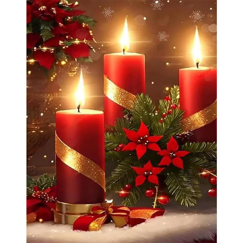 Алмазная картина AB свечи для рождественских украшений Набор вышивки настенное